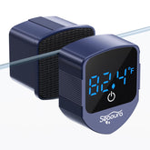 SEAOURA aquarium magnetic cleaner with thermometer on glass tank for accurate readings
