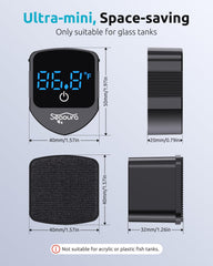 SEAOURA glass tank cleaner compatible with tanks under 1/2 inch thickness
