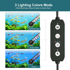 SEAOURA submersible aquarium light installed with strong suction cups.