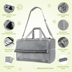 Sedioso extra large carrier upper openings for each cat to peek outside