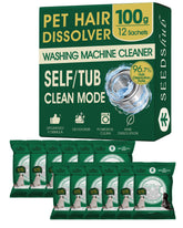 Seedshub Pet Hair Dissolver in washer drum removes stubborn fur residue.