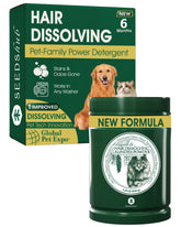Seedshub Pet Hair Remover pours into the drum for powerful hair dissolution.