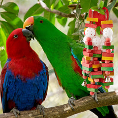 Seenelling natural wood chew toy for birds supporting safe chewing and exploration