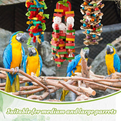 Seenelling parrot toy with top hook installation for easy cage mounting