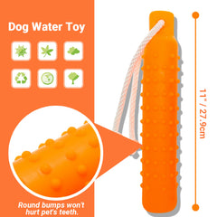 Segzwlor dock-diving float toy shown in action during retrieval training.