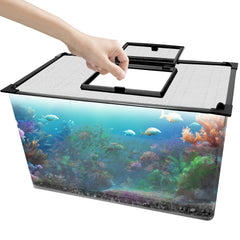 SEILETOO magnetic fish tank lid with feeding window for easy feeding and airflow