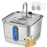 SEIRMEP stainless steel cat water fountain with 3L capacity for hydration.