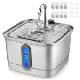 SEIRMEP stainless steel cat water fountain with 101oz capacity for long hydration