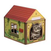 SEKAM cardboard cat house with forest cabin design for indoor lounging