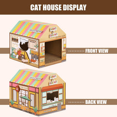 SEKAM cat scratcher board integrated in cardboard house for nail care