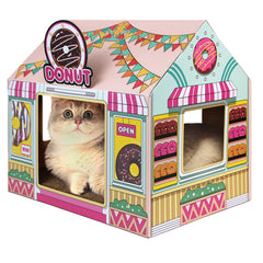 SEKAM Donut Shop cat house front view with spacious entry for easy access.