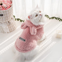 Selena pet hoodie front closure eases dressing.