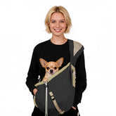 Senior Budday dog carrier sling front view shows breathable mesh for comfort.
