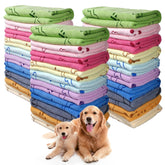 Senonapo 30-pcs dog towels bulk pack in bright colors for easy organization.