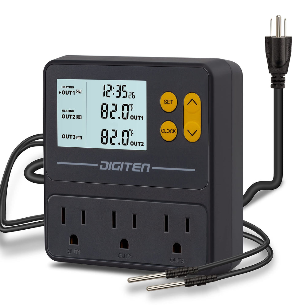SENSTREE reptile temp controller with 3 outlets for precise habitat management