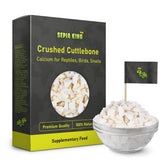 Sepia King crushed cuttlebone bites provide natural calcium for birds and reptiles.