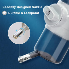 Septillar bottle with leak-proof cap helps calm crate spillage