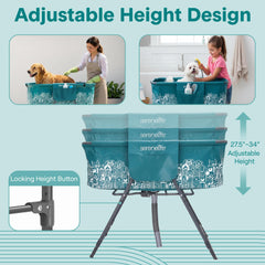 SereneLife adjustable height frame supports ergonomic bathing sessions