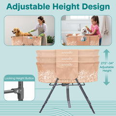 SereneLife foldable dog bath tub with drain hose for quick water release