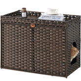 SETVSON cat litter box enclosure front view showing discreet hideaway in a living room