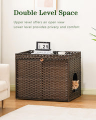 SETVSON box enclosure side view highlighting airy woven rattan and interior space