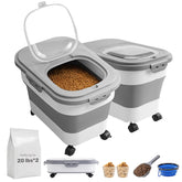 SEWIU dog food storage container collapsible for compact storage and freshness