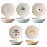 Seyatoo ceramic cat bowls wide 5-7 inches reduce whisker fatigue during meals.
