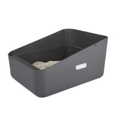 Sfozstra open top litter box grey with removable liner for easy cleaning