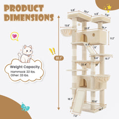 SHA CERLIN wide-base cat tree anchors for stability during active play