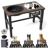 SHAINFUN elevated bowl stand with adjustable height for comfortable feeding.
