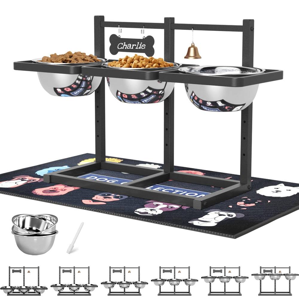 SHAINFUN elevated dog bowl stand being assembled for durable multi-dog feeding