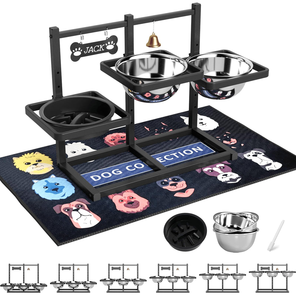 SHAINFUN elevated dog bowl stand for medium to large dogs, stable design during meals.