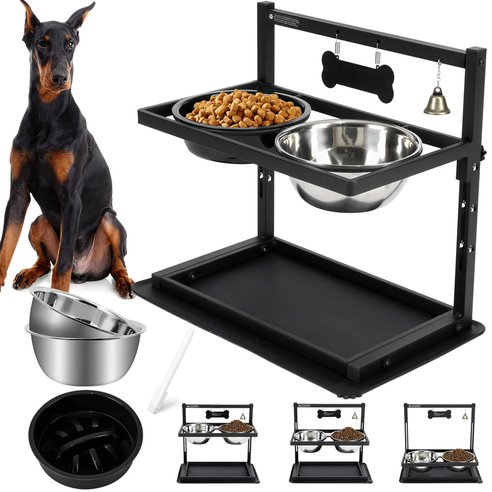 SHAINFUN elevated bowls on a sturdy stand for comfortable large-dog meals