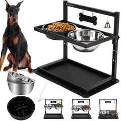 SHAINFUN elevated bowls on a sturdy stand for comfortable large-dog meals
