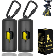 SHAOUMAN metal dog poop bag holder 2-pack with leash clip for secure everyday walking.