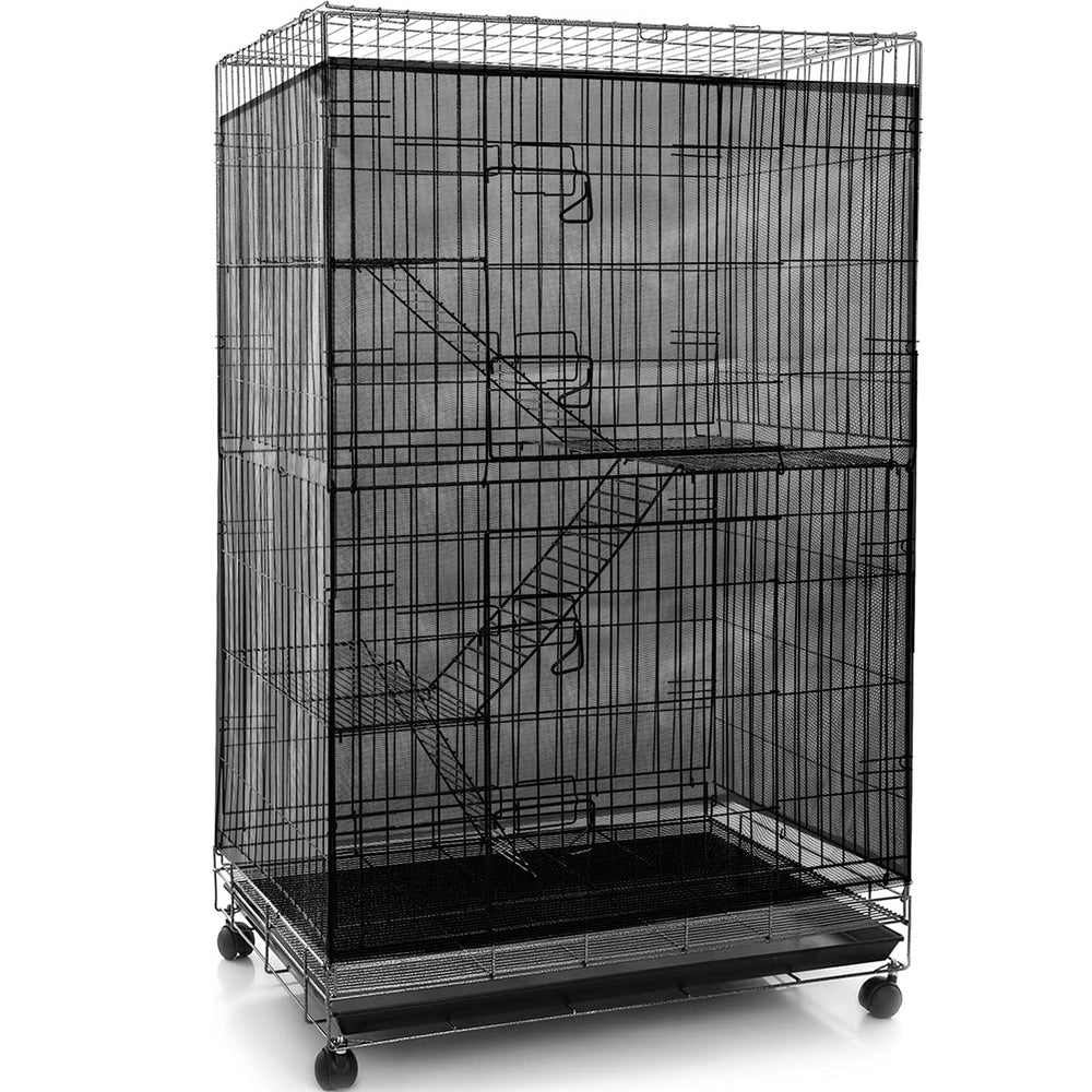 Shappy seed catcher draping over a bird cage, reducing mess and spills