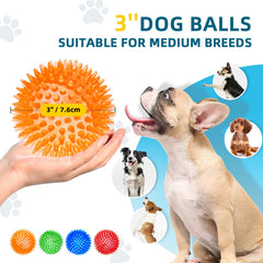Sharlovy green 3-inch squeaky spiky ball, indoor play companion