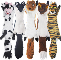 SHARLOVY 5-pack cow dog toy with crinkle sound and no stuffing