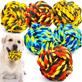 SHARLOVY durable rope ball close-up showing tough twists for aggressive chewers