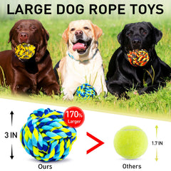 SHARLOVY rope ball aiding dental cleaning and gum massage while chewing