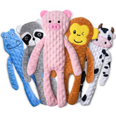 SHARLOVY No Stuffing Monkey Toy with squeaker for interactive play and teething relief.
