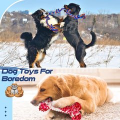 SHARLOVY rope-dotted bone toy, helps clean teeth while you play.
