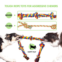 SHARLOVY 27-inch rope toy with five knots for durable gnawing sessions