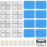 SHARLOVY W10 Pro filter-kit with eight pre-filter sponges captures hair and debris