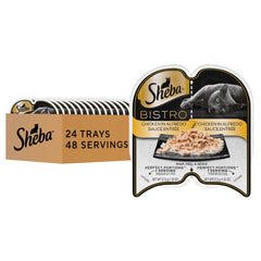 Sheba Perfect Portions Bistro tray shows convenient portioned meals for mess-free feeding