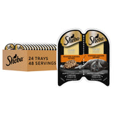Sheba Perfect Portions chicken cuts in gravy tray for protein-rich adult cat meals