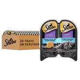 Sheba Perfect Portions Pate White Fish & Tuna Entree twin-pack trays for convenient serving