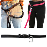 Shed Defender hands free belt with carabiner for secure leash integration during walks.