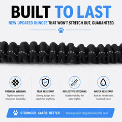 Shed Defender leash stretches from 4 to 7 feet for versatility
