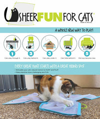 Velcro corners on the Sheer Fun For Cats toy for quick, secure setup.